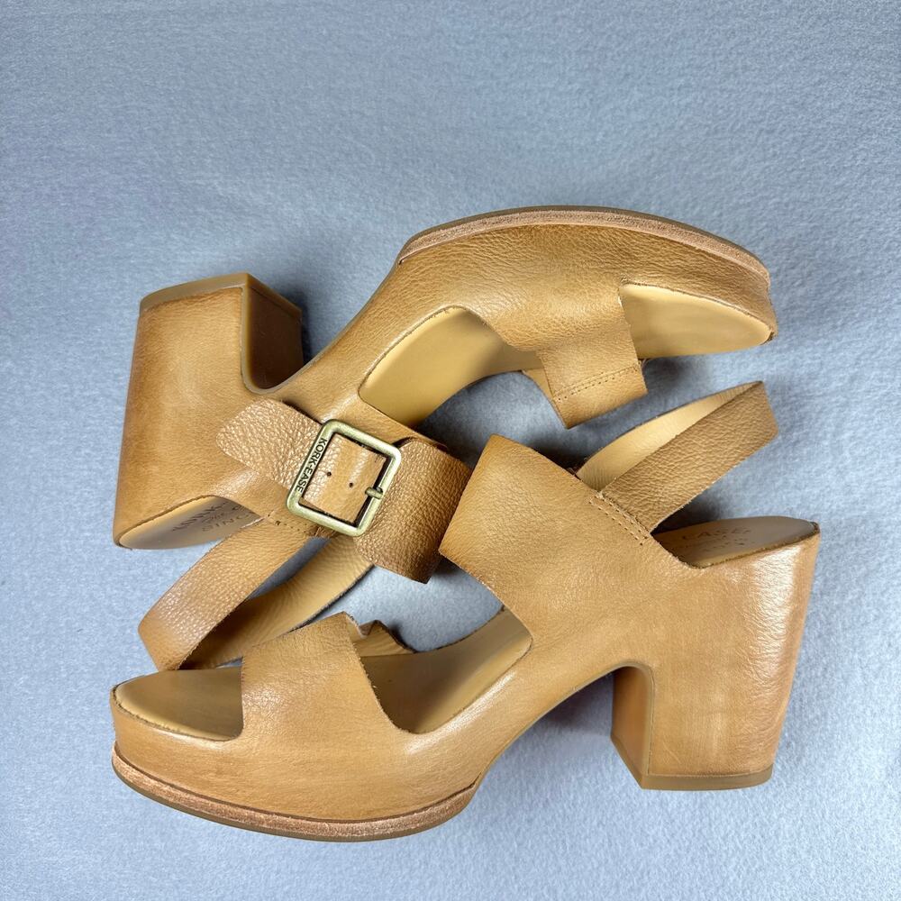 Kork Ease San Carlos platform sandals - tan natural sling back heels size 10M - Picture 6 of 9
